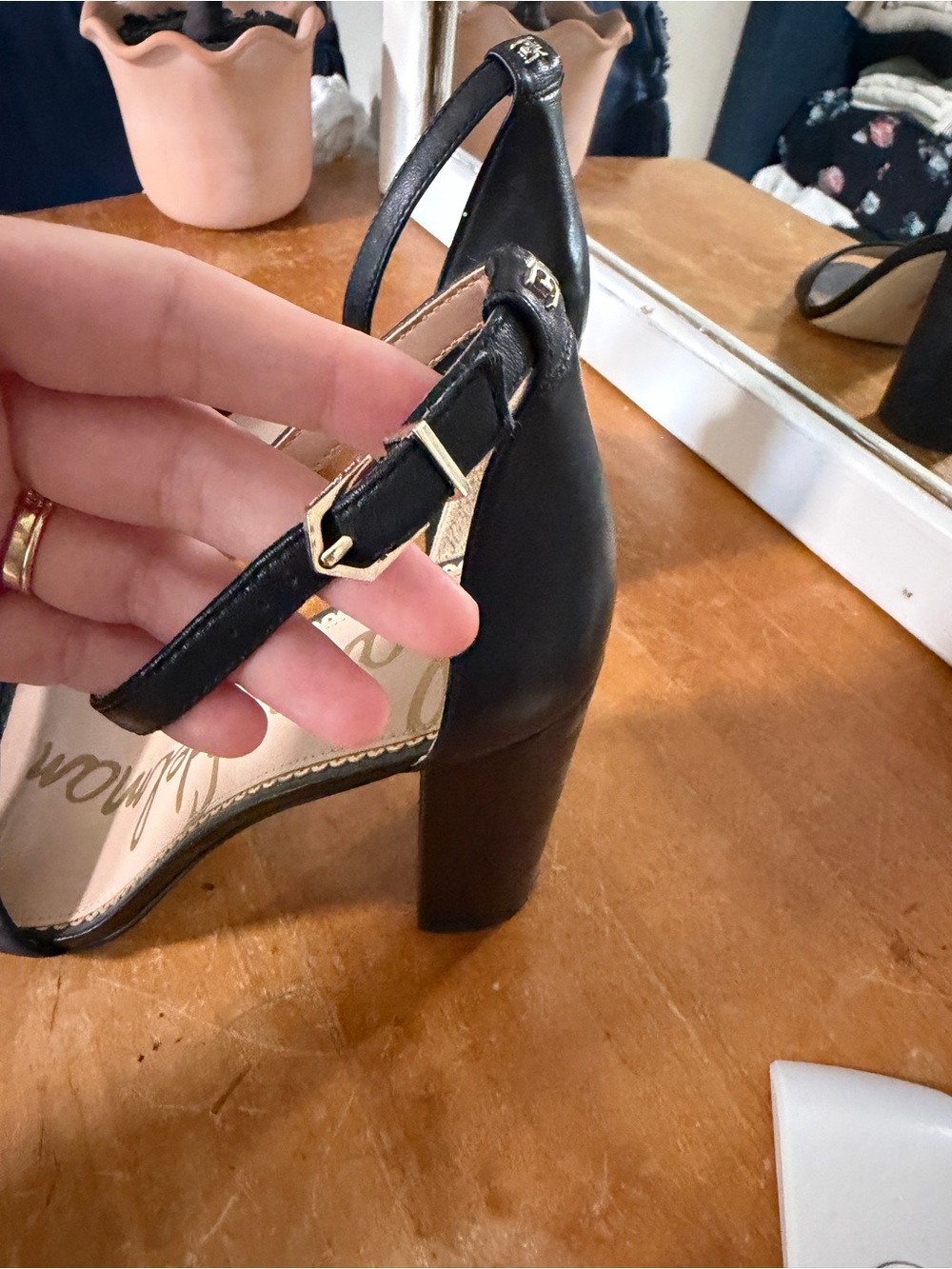 Sam Edelman Black Open-Toe Block Heel Sandals - Picture 6 of 7